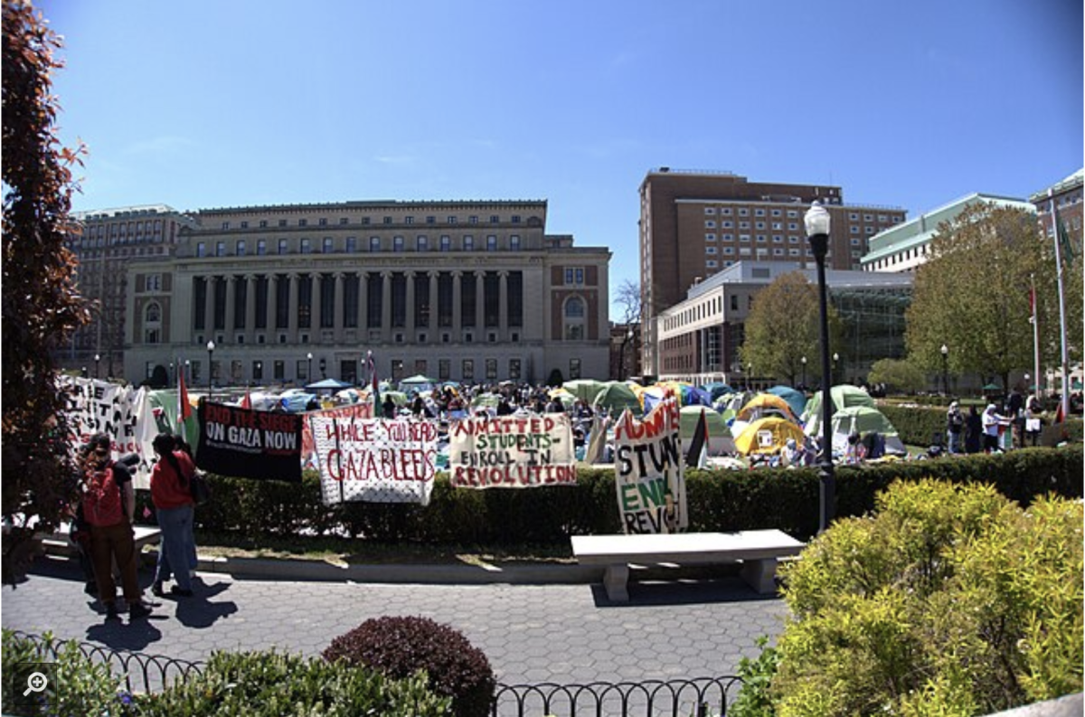 Pro-Palestine encampment at Columbia University. 